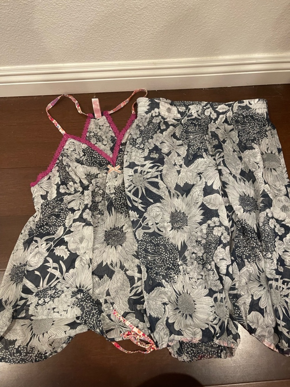 liberty x target sheer floral pajamas set medium